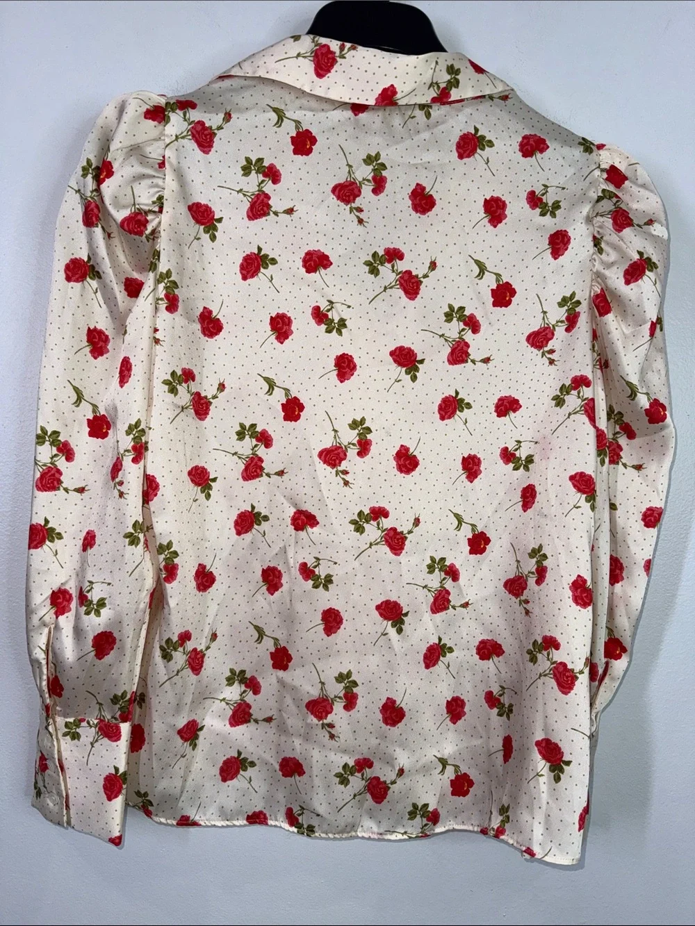 Zara blogger favorite floral puff sleeve blouse size XS
